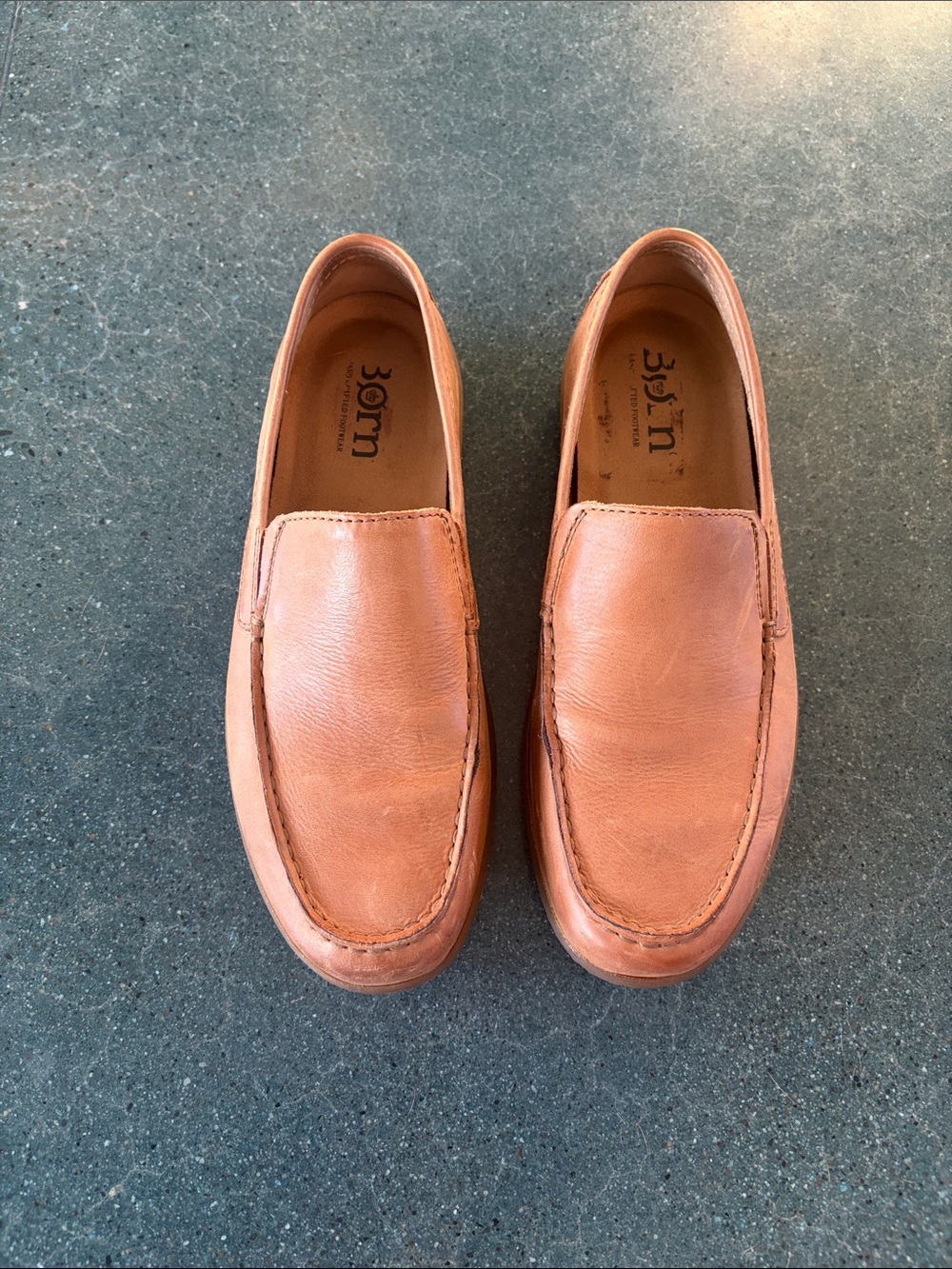Born Men's Leather Slip-On Loafers in Tan Brown